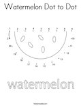 Watermelon Dot to Dot Coloring Page