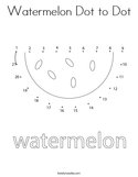 Watermelon Dot to Dot Coloring Page