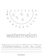 Watermelon Dot to Dot Handwriting Sheet