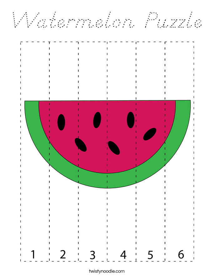 Watermelon Puzzle Coloring Page