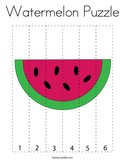 Watermelon Puzzle Coloring Page