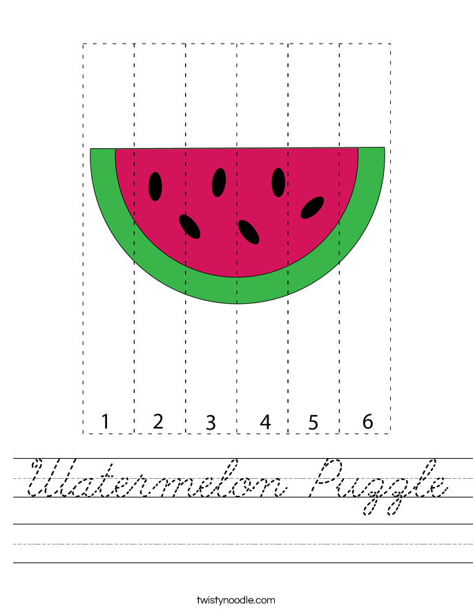 Watermelon Puzzle Worksheet