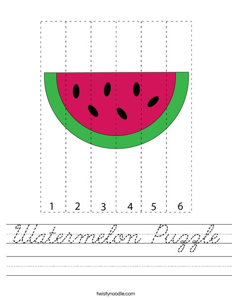 Watermelon Puzzle  Worksheet