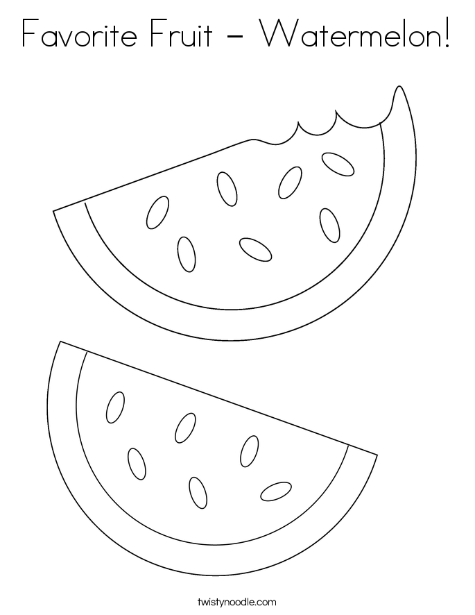 Favorite Fruit - Watermelon! Coloring Page