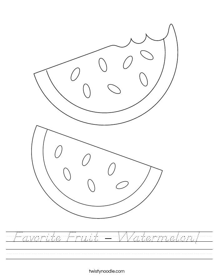 Favorite Fruit - Watermelon! Worksheet