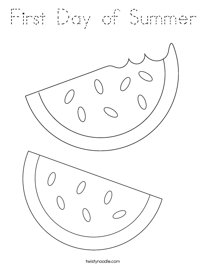 First Day of Summer Coloring Page