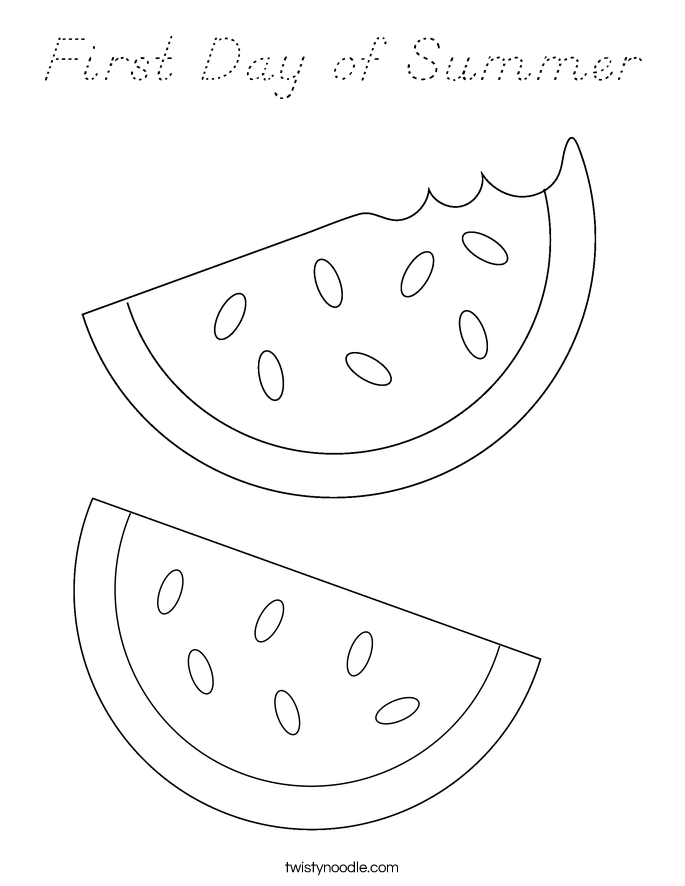 First Day of Summer Coloring Page