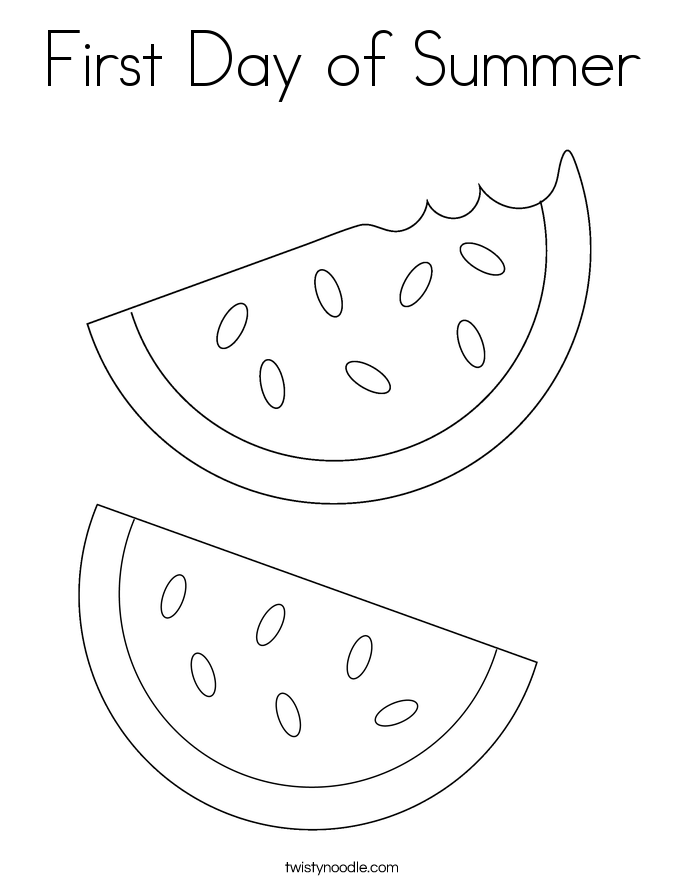 First Day of Summer Coloring Page