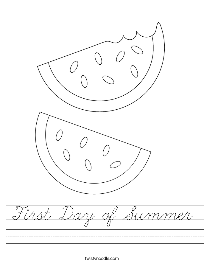 First Day of Summer Worksheet