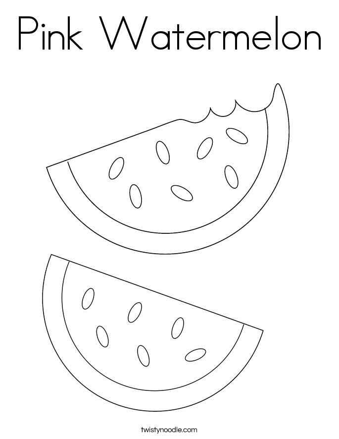 Pink Watermelon Coloring Page