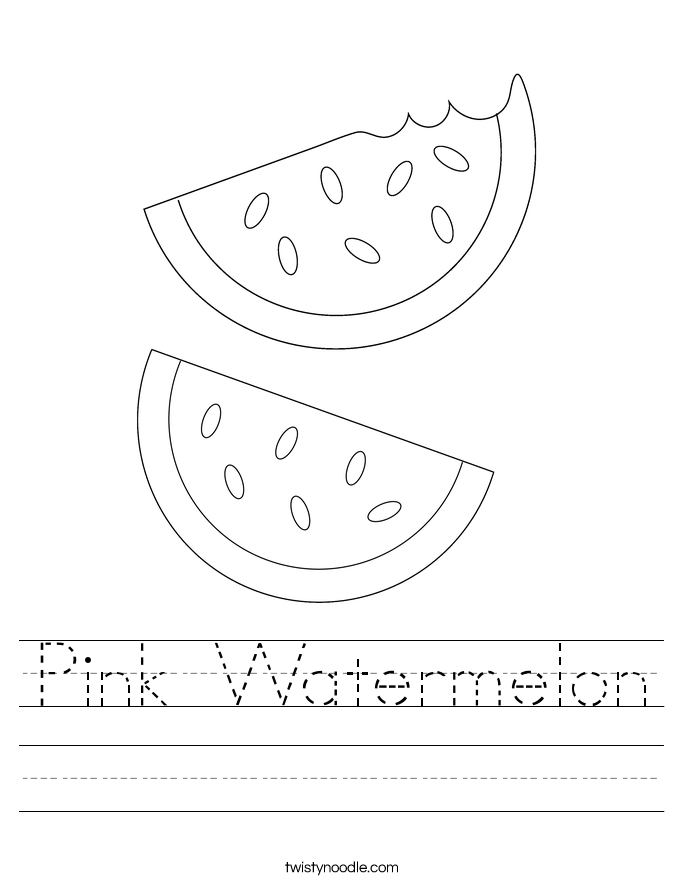 Pink Watermelon Worksheet