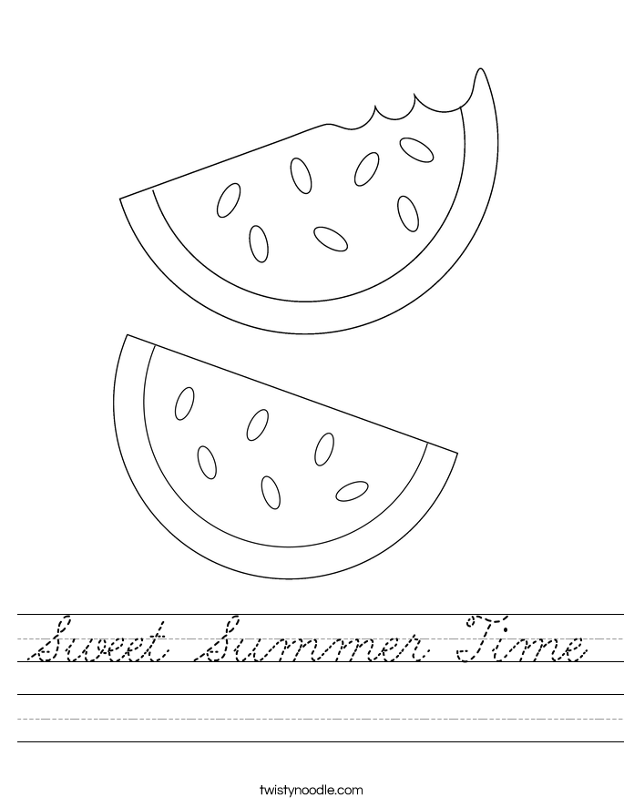 Sweet Summer Time Worksheet