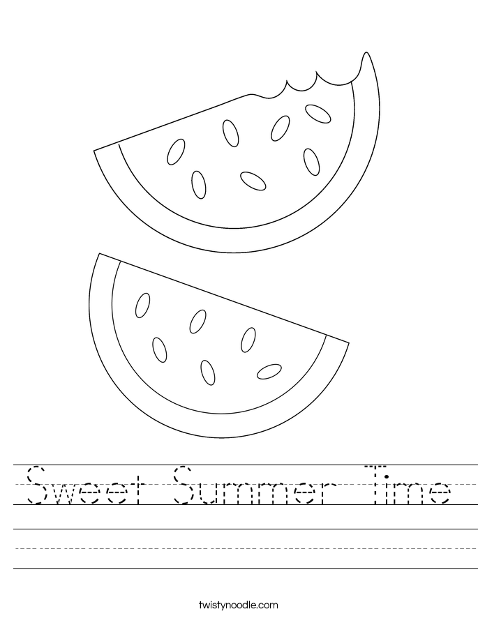 Sweet Summer Time Worksheet