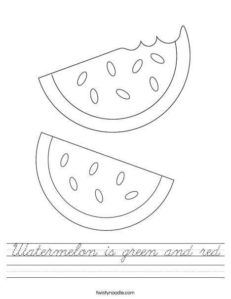 Watermelon Worksheet