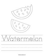 Watermelon Handwriting Sheet