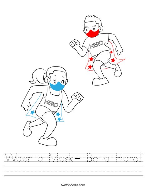 Wear a Mask- Be A Hero! Worksheet
