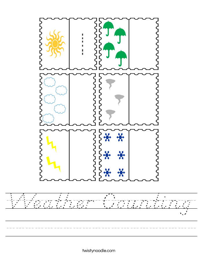 Weather math worksheets number line