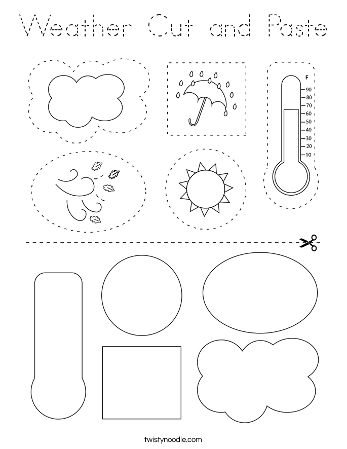 Weather Cut and Paste Coloring Page