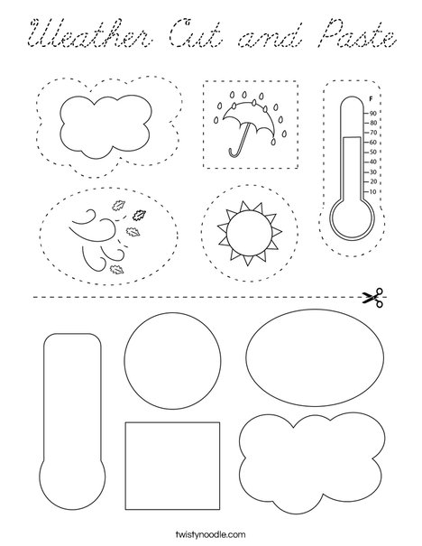 Weather Cut and Paste Coloring Page