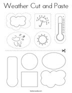 Weather Cut and Paste Coloring Page