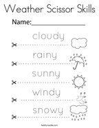 Weather Scissor Skills Coloring Page