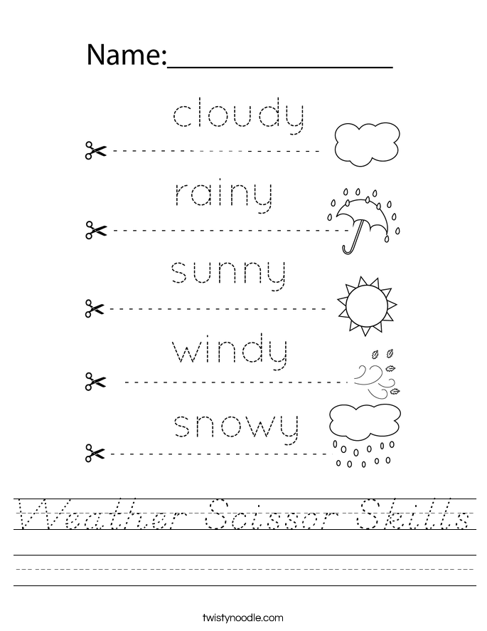 Weather Scissor Skills Worksheet