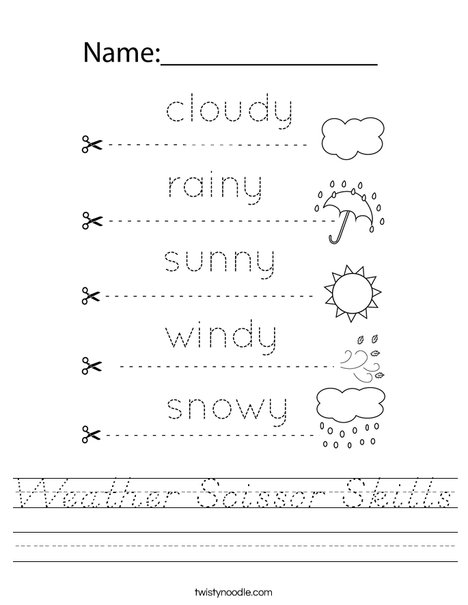 Weather Scissor Skills Worksheet