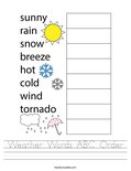 Weather Words ABC Order Worksheet