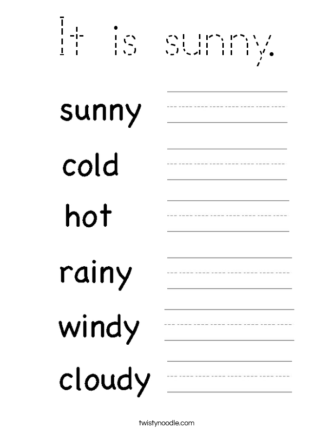 It is sunny. Coloring Page