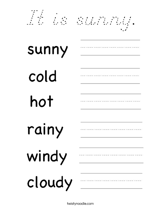 It is sunny. Coloring Page