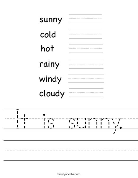 Weather Words Worksheet