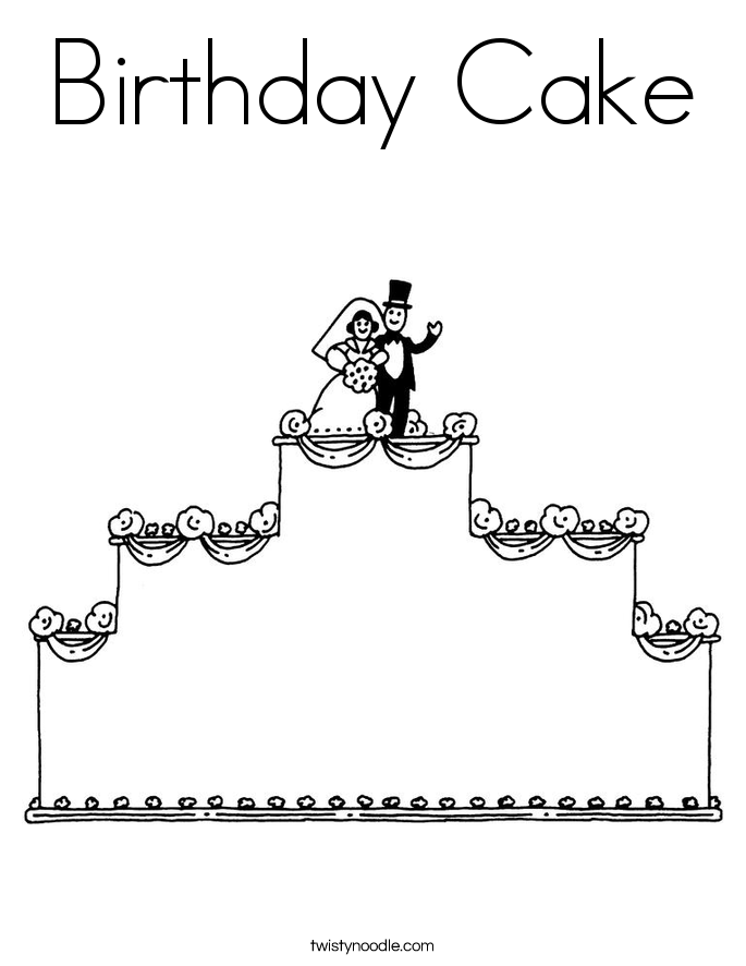 Birthday Cake Coloring Page