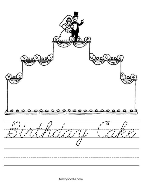 Wedding Cake with topper Worksheet