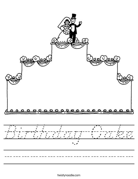 Wedding Cake with topper Worksheet