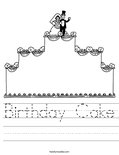 Birthday Cake Worksheet