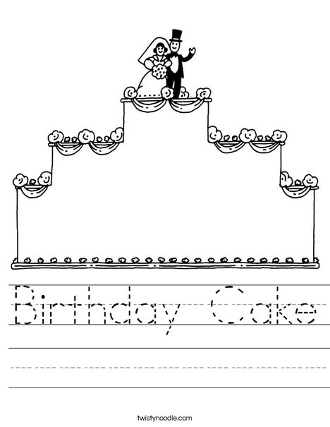 Wedding Cake with topper Worksheet