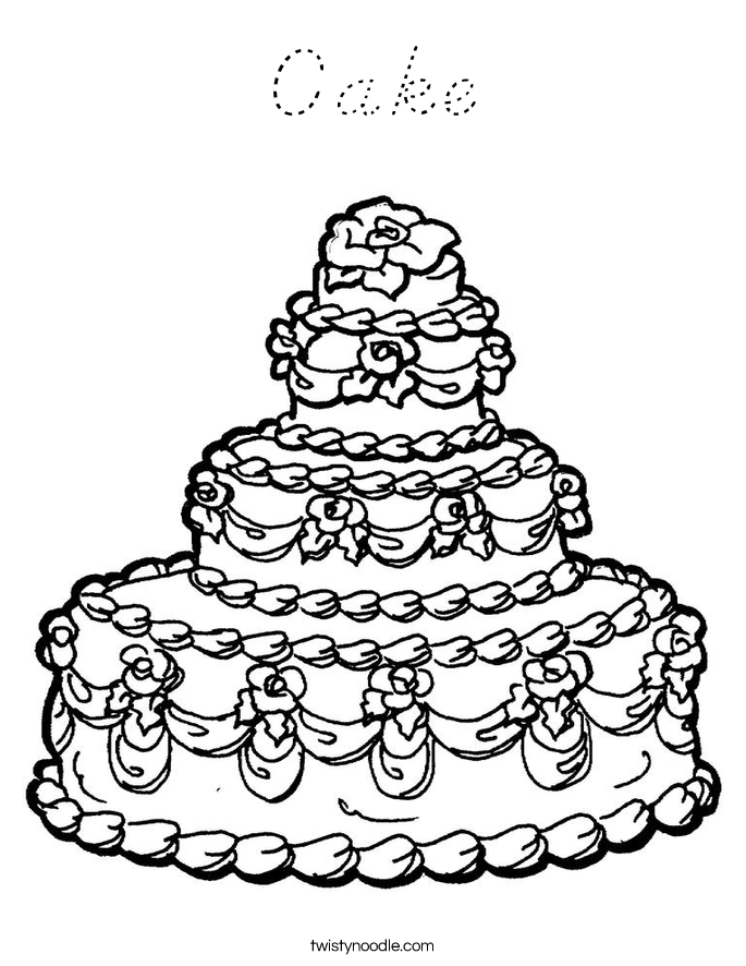 Cake Coloring Page