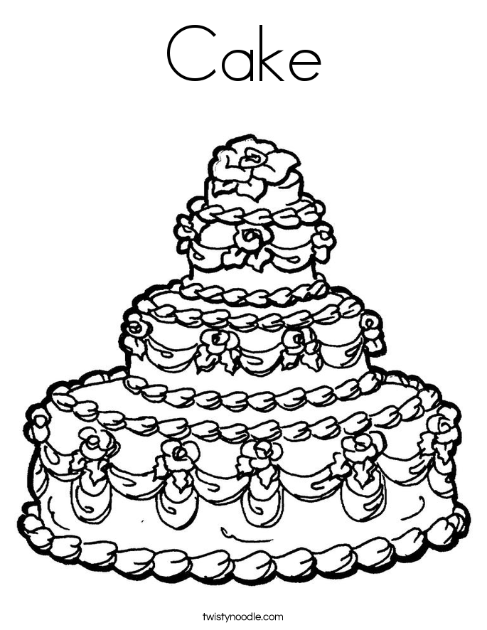 Cake Coloring Page