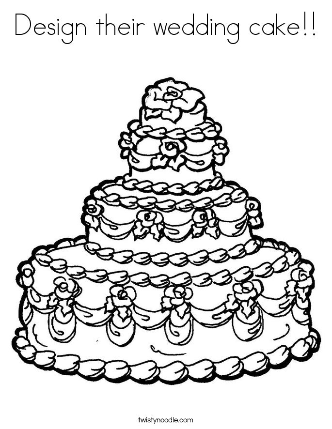 Design their wedding cake!! Coloring Page