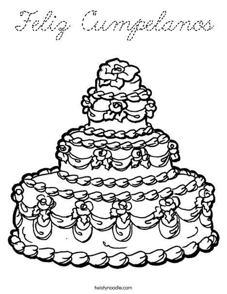 Wedding Cake Coloring Page