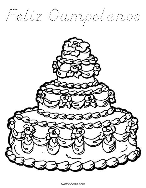 Wedding Cake Coloring Page