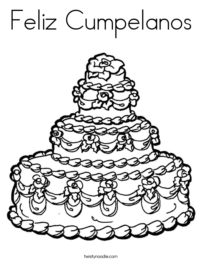 Feliz Cumpelanos Coloring Page