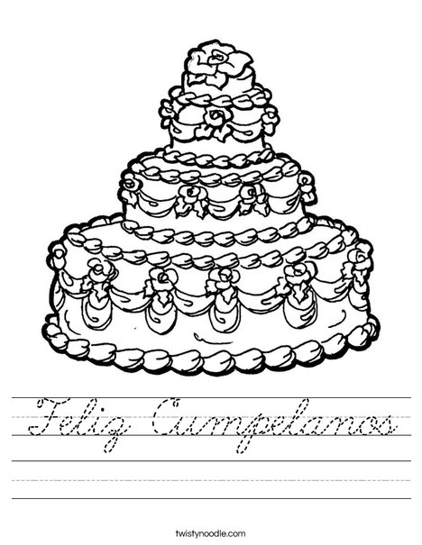 Wedding Cake Worksheet