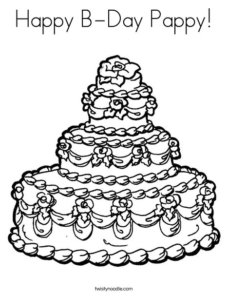happy b day pappy coloring page twisty noodle