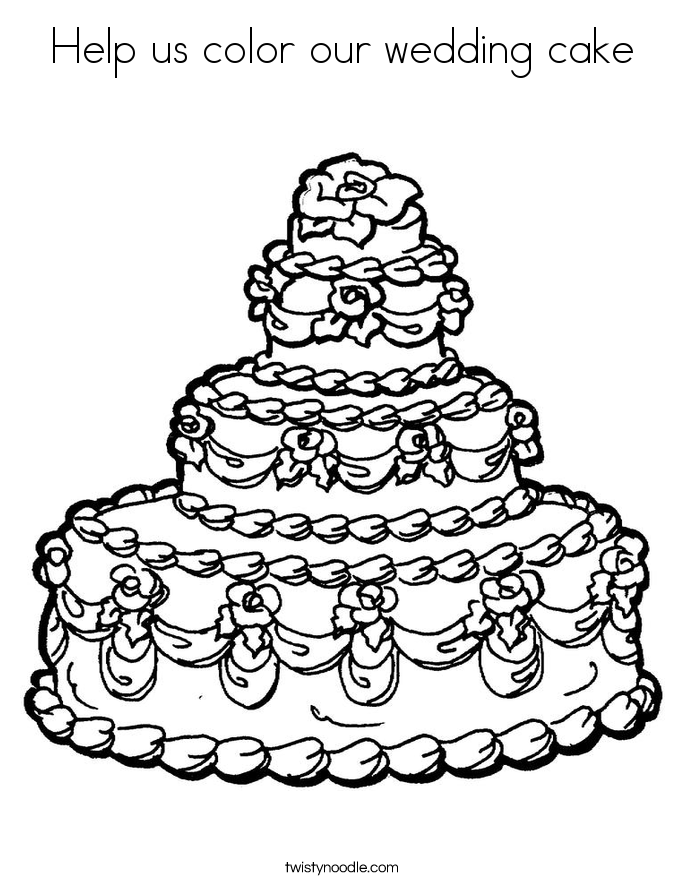 Help us color our wedding cake Coloring Page