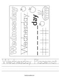 Wednesday Placemat Worksheet
