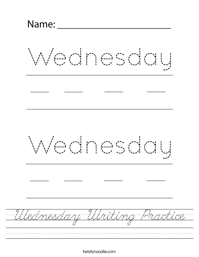 Wednesday Writing Practice Worksheet