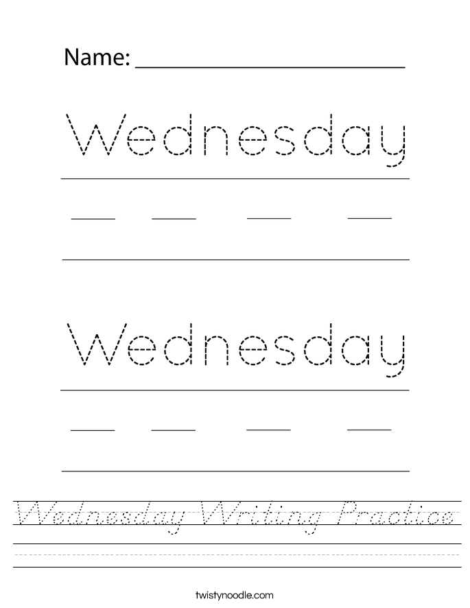 Wednesday Writing Practice Worksheet