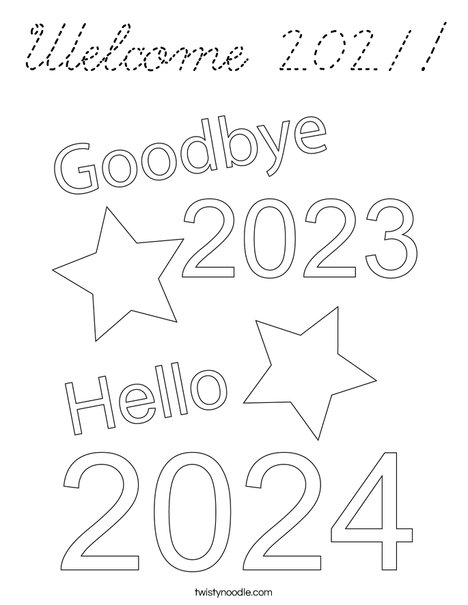 Welcome 2024! Coloring Page