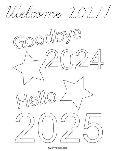 Welcome 2025! Coloring Page
